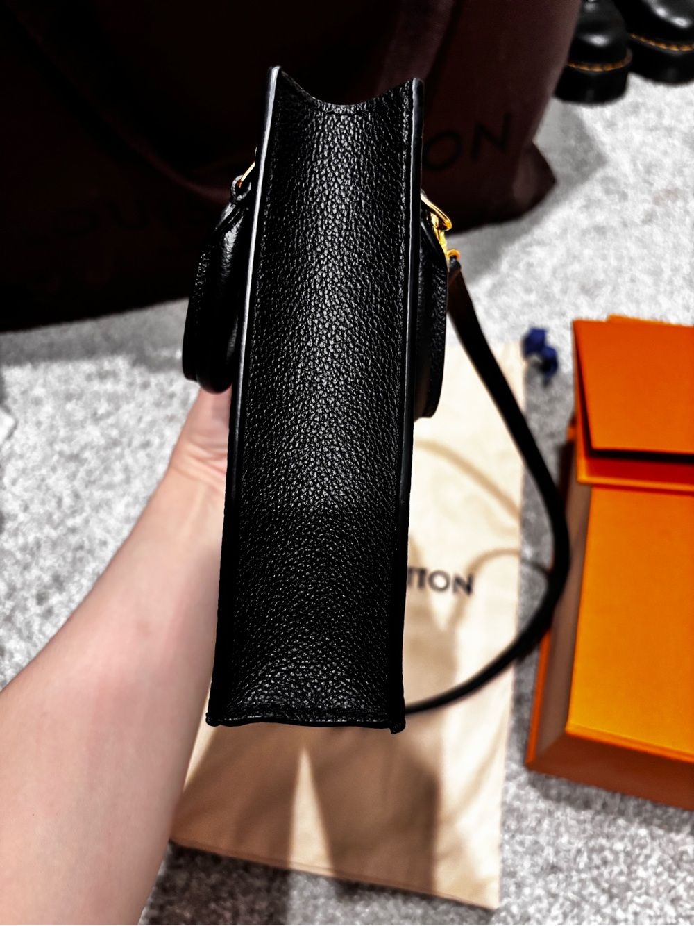Louis Vuitton Black Embossed Mini Tote with Removable Strap - Picture 6 of 11